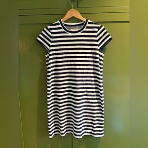 Madewell navy and white velour shift dress size M.